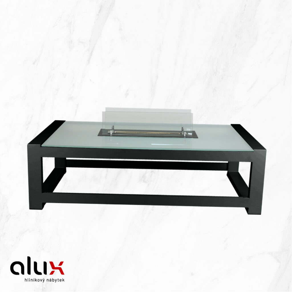 Nábytok ALUX - stôl NANDI Antracit / Bio-krb