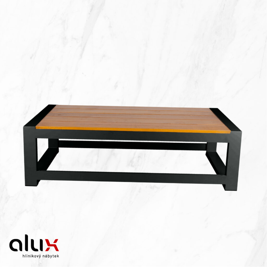 Nábytok ALUX - stôl NANDI Antracit / drevo