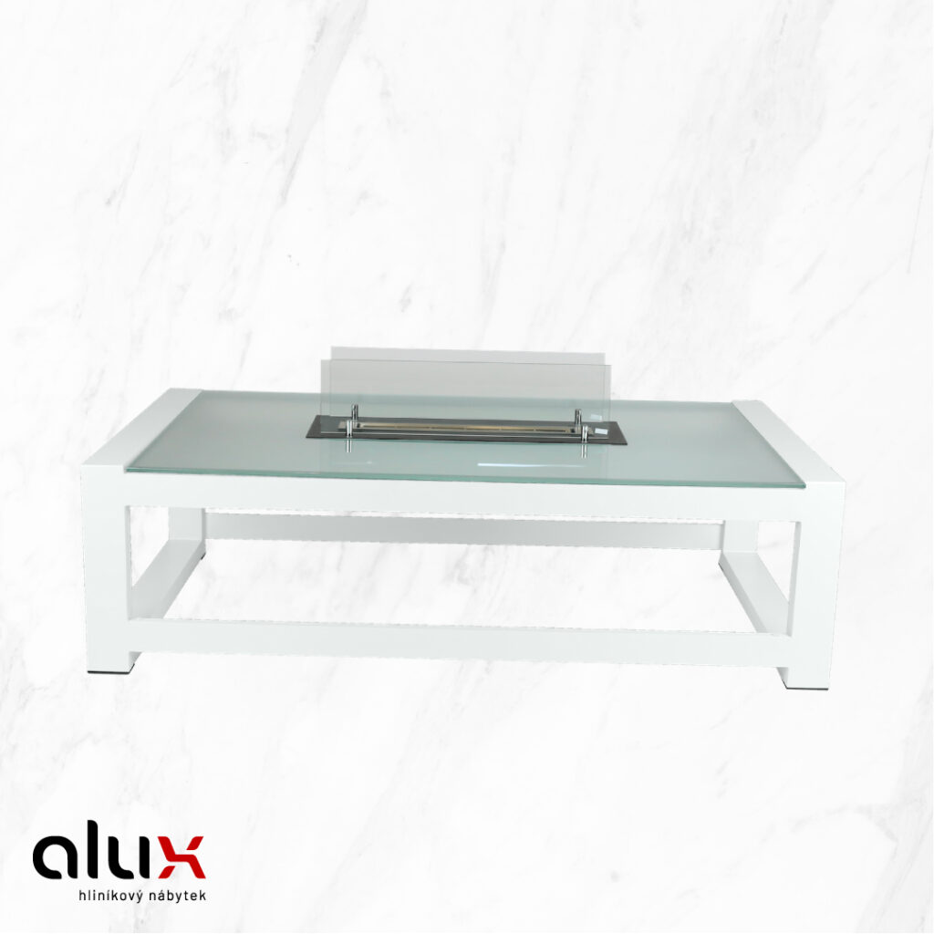 Nábytok ALUX - stôl NANDI White snow / Bio-krb